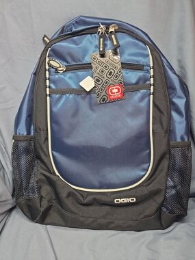 OGIO Men's Blue and Black Backpack with Front Pocket